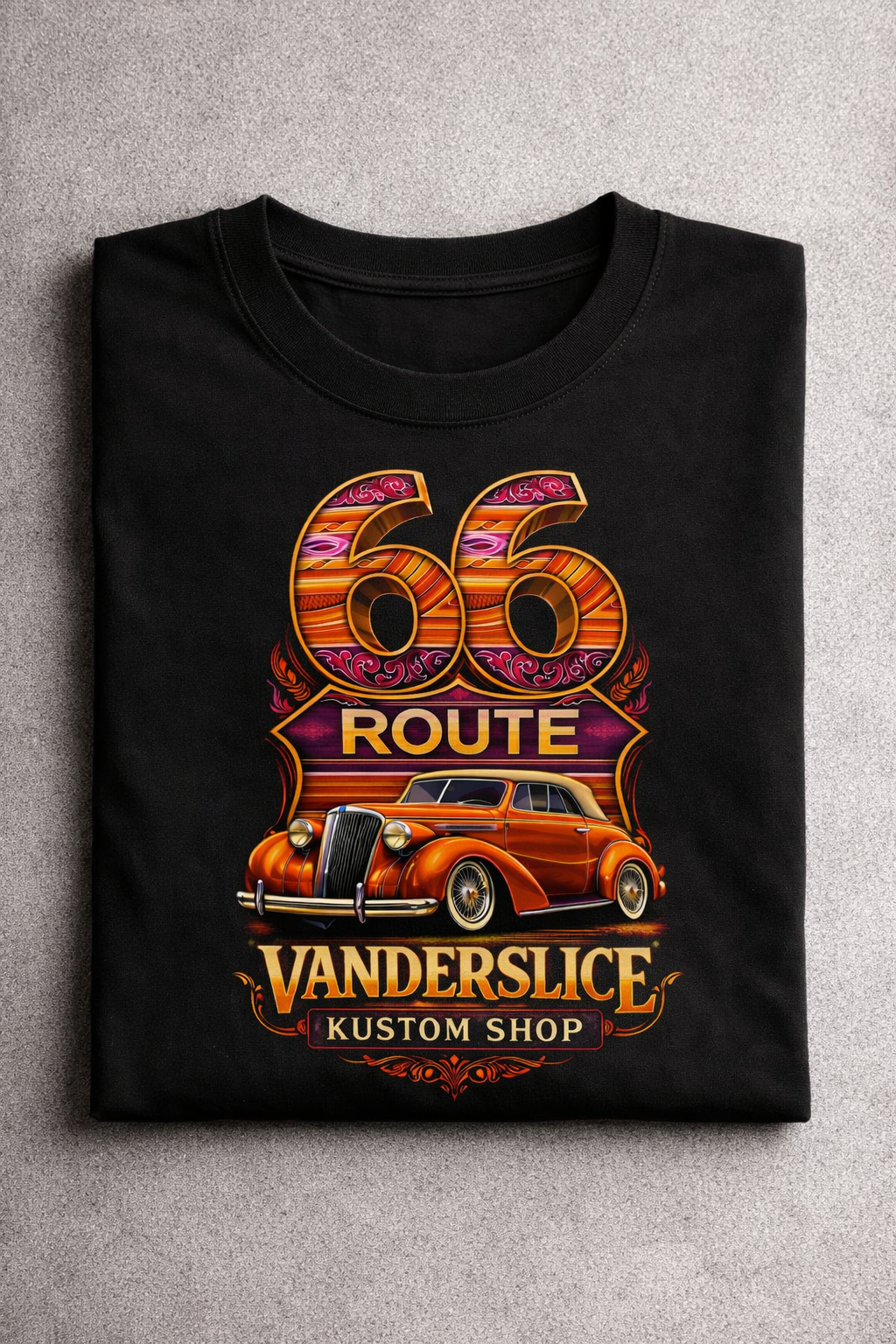 Route 66 Vanderslice Kustom Shop Tee- Est 1988