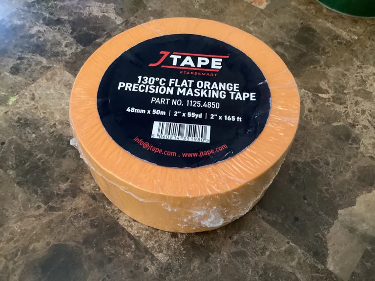 2 inch 130° flat orange precision masking tape - low tack Jtape