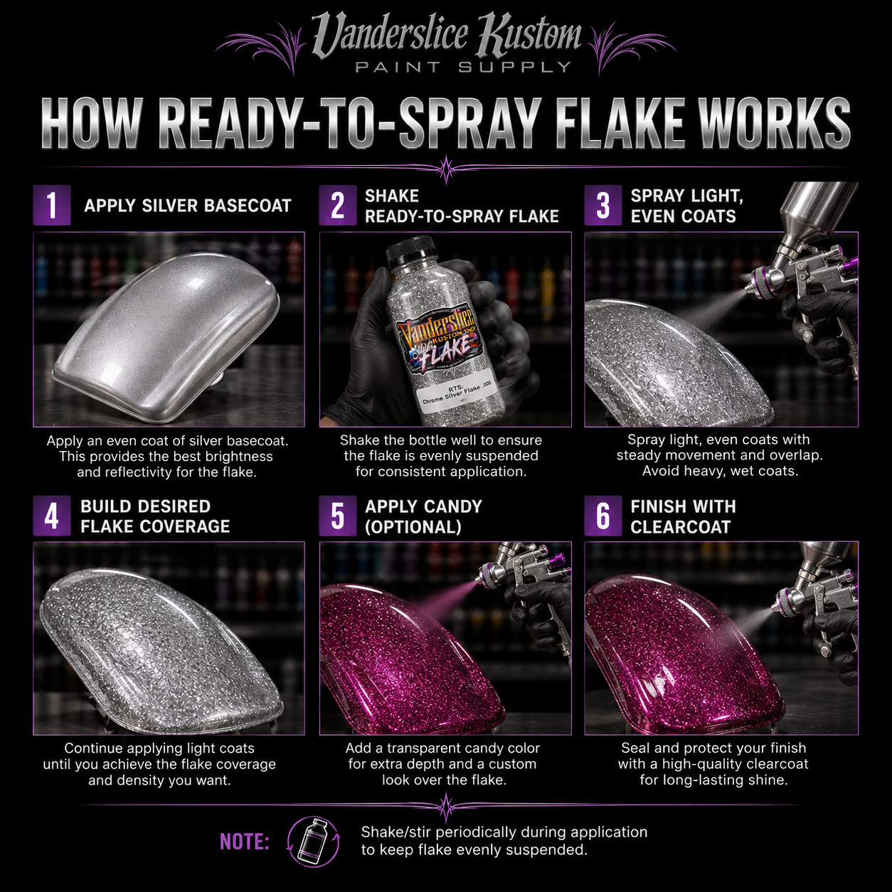 Ready-to-Spray Silver Metal Flake – Pre-Mixed Automotive Flake