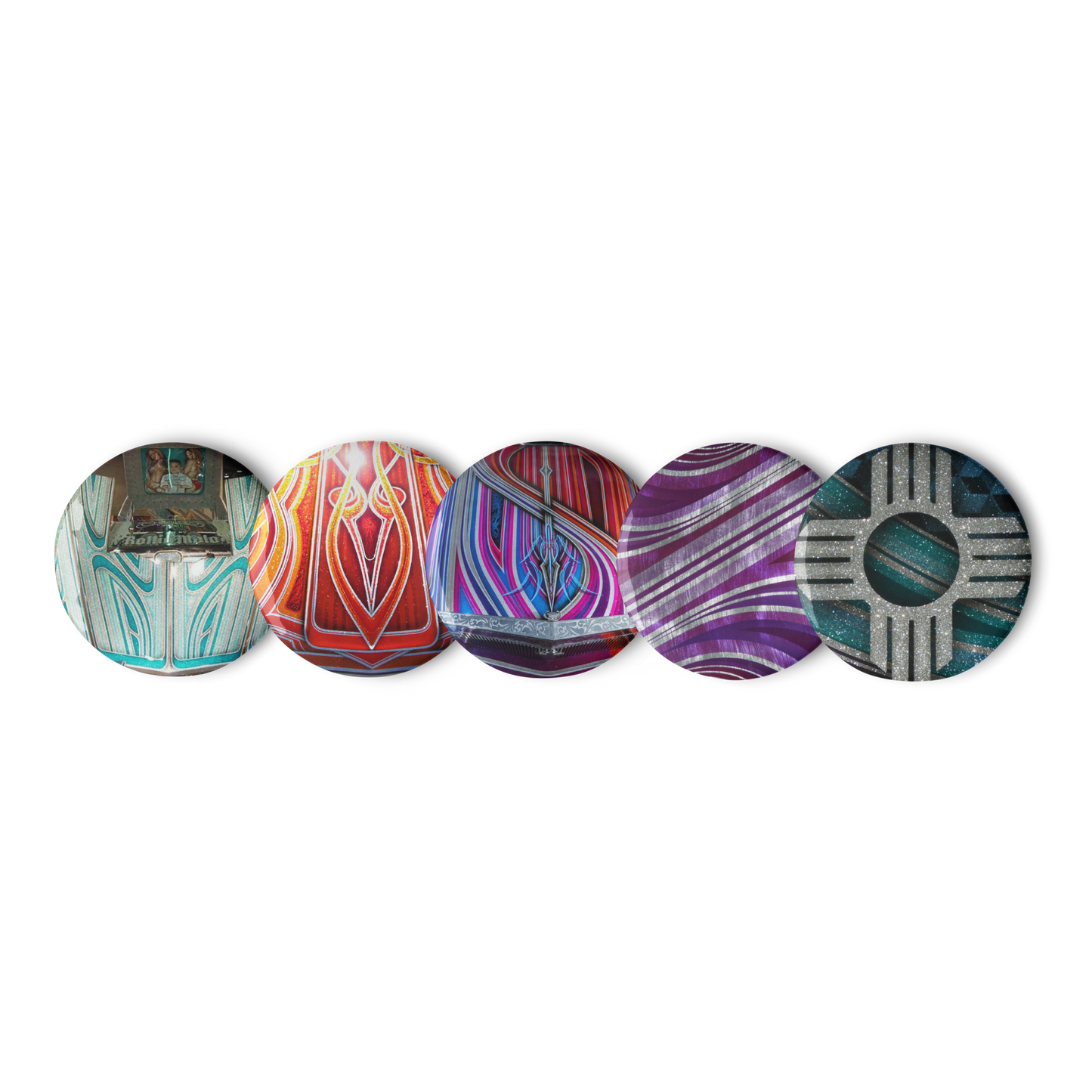 Set of 5 "Rob Job" Pins Buttons
