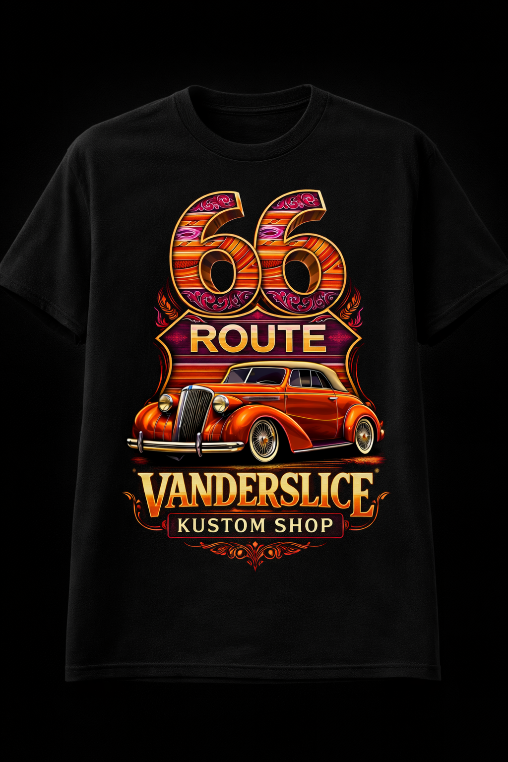 Route 66 Vanderslice Kustom Shop Tee- Est 1988