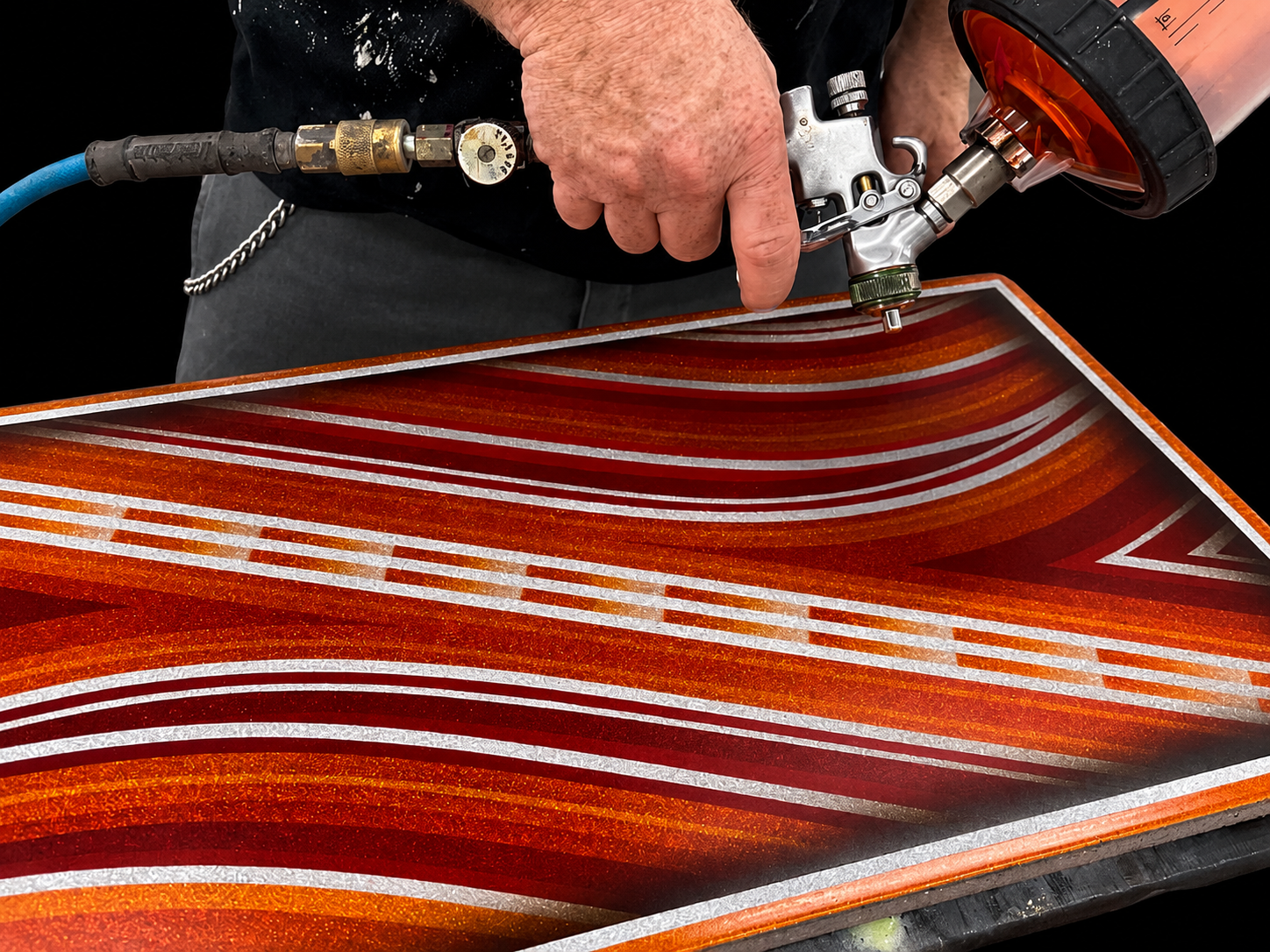 Load video: Rob Vanderslice teaching lowrider custom paint techniques