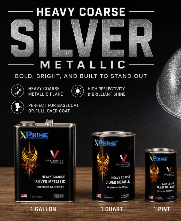 Heavy Coarse Silver Metallic Basecoat – Professional Automotive Metallic Paint