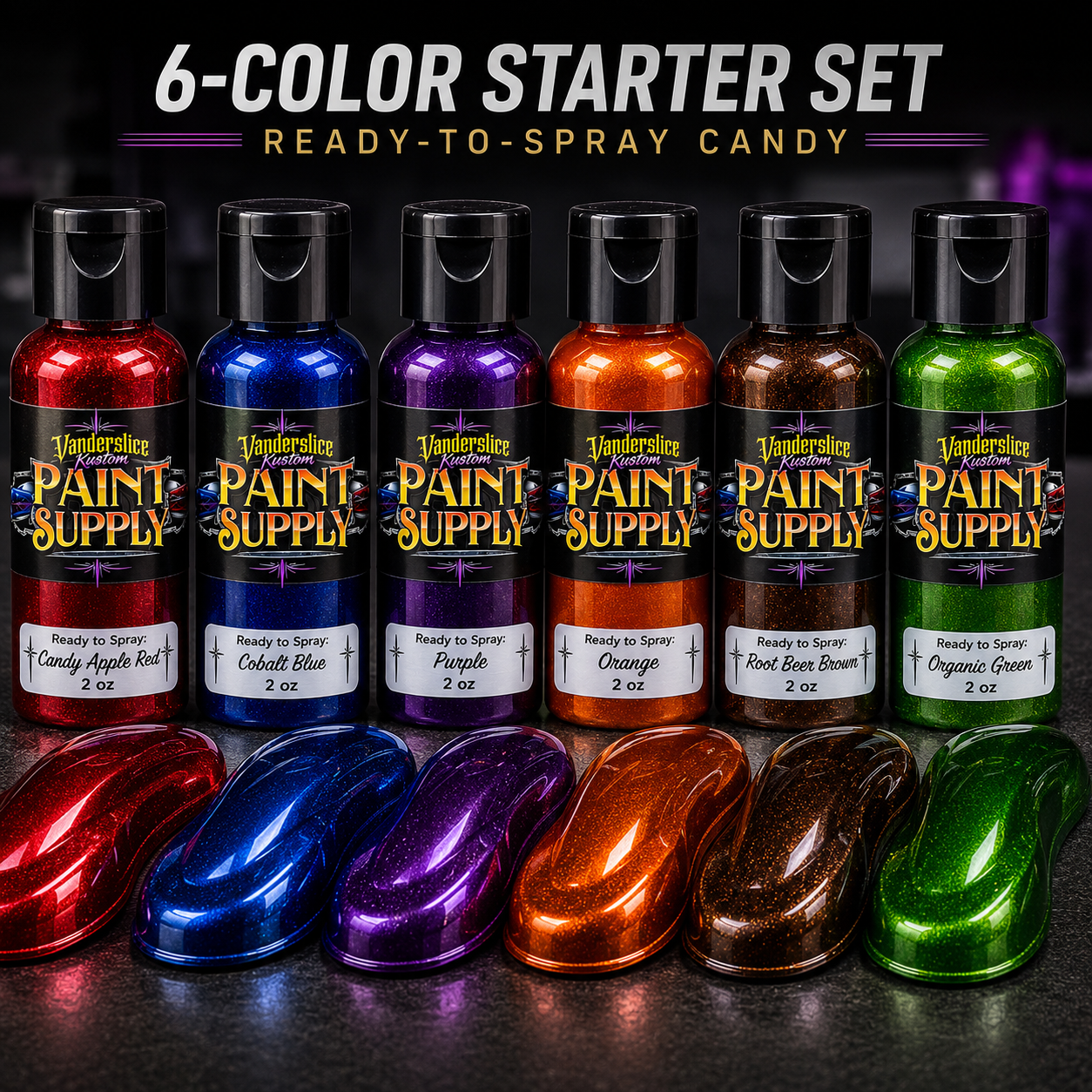 Vanderslice Ready-to-Spray Candy Paint – 6 Color Starter Set