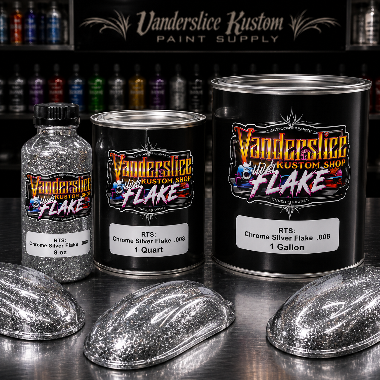 Ready-to-Spray Silver Metal Flake – Pre-Mixed Automotive Flake