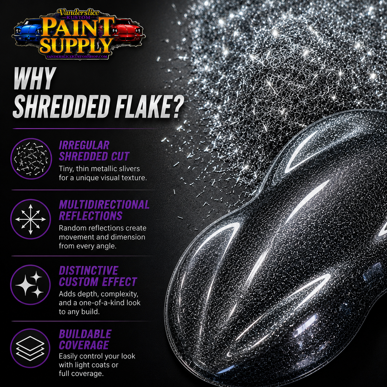 Shredded Metal Flake – Custom Automotive Flake
