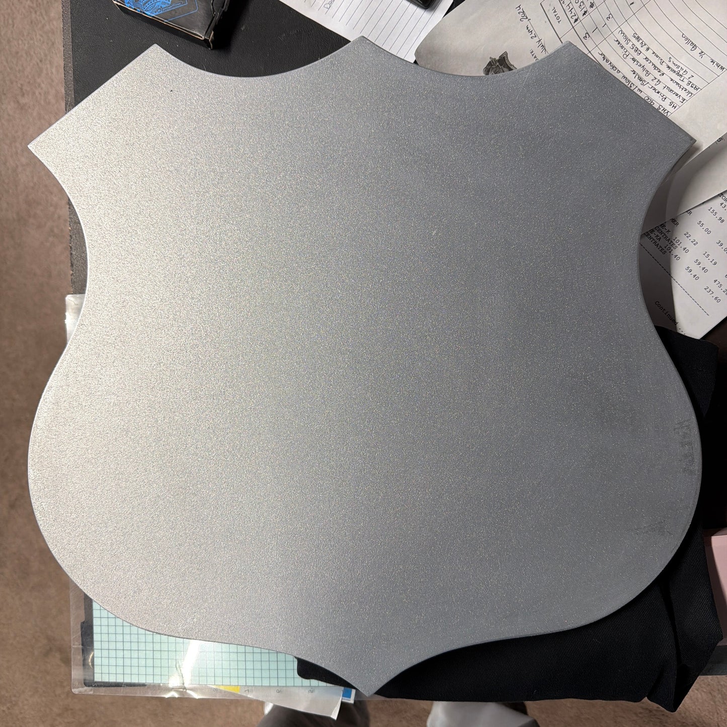 Pre-flaked Mdf wood Shield pre sanded.