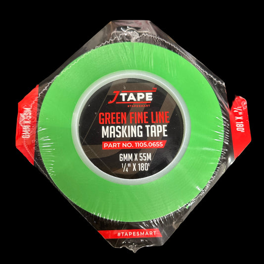 1/4" (6mm x 55M) JTAPE Green Vinyl Fine Line Masking Tape
