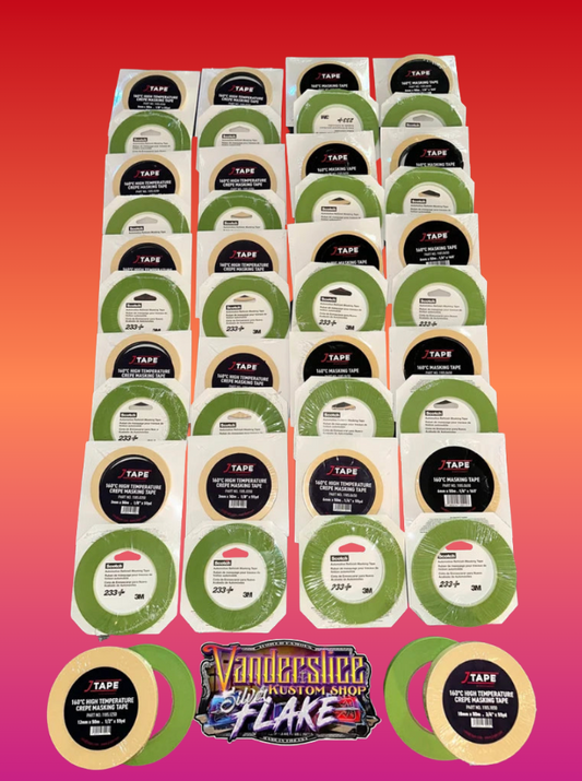44 roll kit 3M green masking, tape scotch 26343 26344/ Jtape  kit mixed sizes
