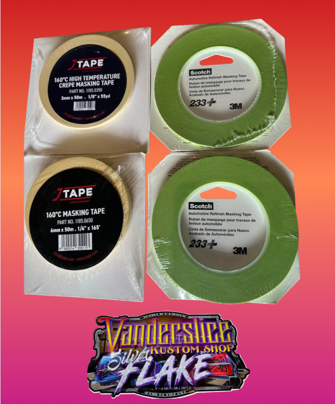 12 piece 1/8 ,1/4 inch 3M green, masking tape scotch 26343 / J -tape masking tape combo kit
