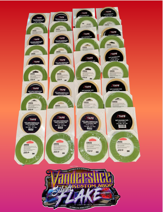 40 roll kit mixed 3M green, masking, tape, scotch 26343 26344 / J-Tape 1/8 , 1/4