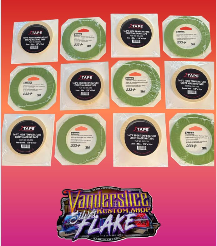 12 roll Tape Kit -  1/8 inch  3M - J-Tape - masking tape kit