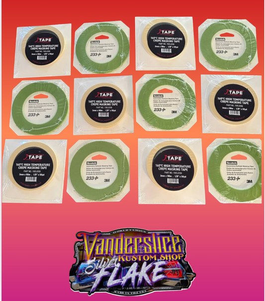 12 roll Tape Kit -  1/8 inch  3M - J-Tape - masking tape kit