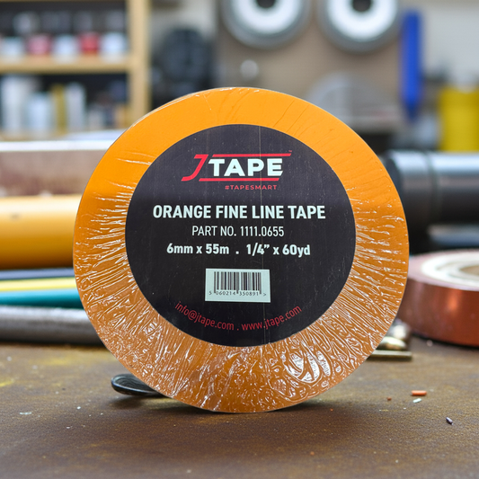 1/4" (6mm) Orange Vinyl Fine Line Masking Tape